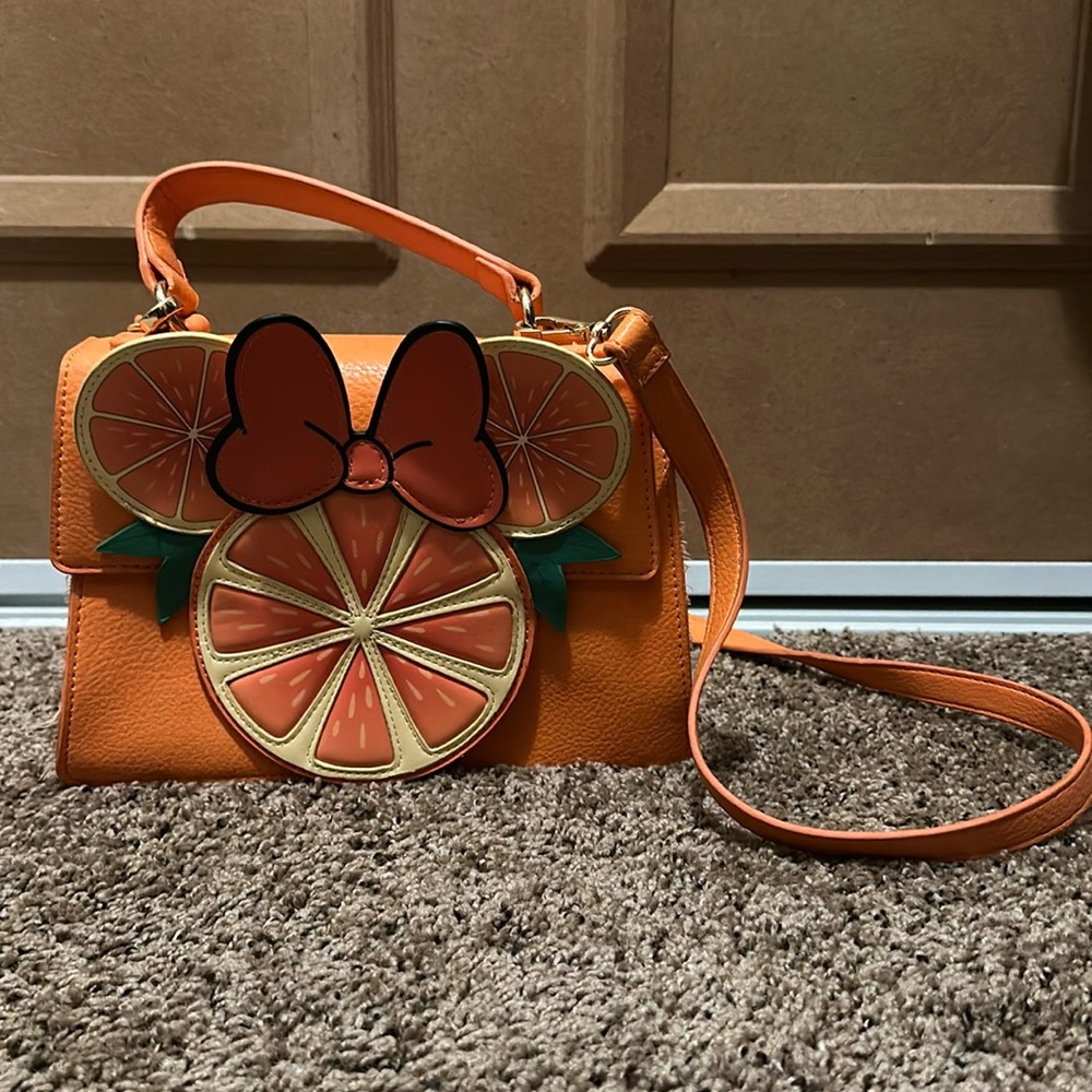 Minnie Mouse Orange bag and matching card holder/wallet